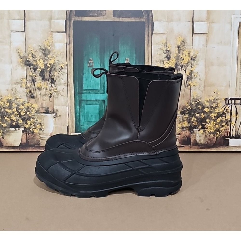 Kamik Dawson Boots Size 13 Gaucho Brown Leather Men's Thinsulate Waterproof - Picture 1 of 10